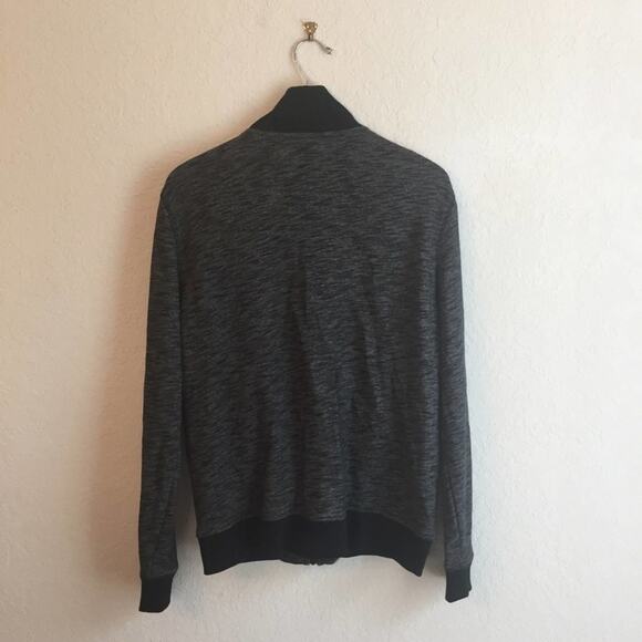Calvin Klein Jeans L zip up sweater turtleneck gray black - Picture 5 of 8
